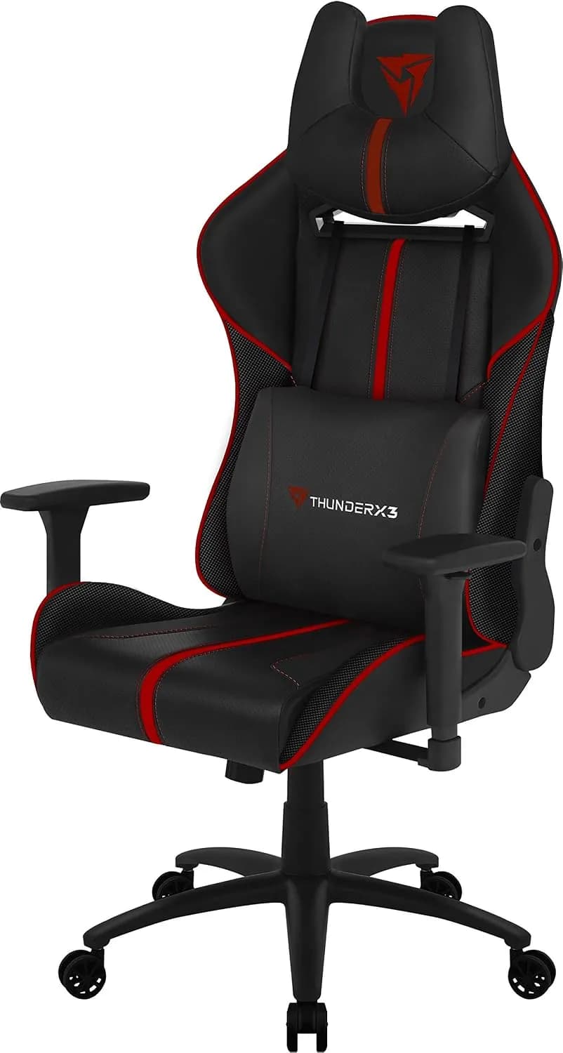 ThunderX3 BC5 - Chaise de jeu (ergonomique, inclinable à 180 °, respirante), rouge