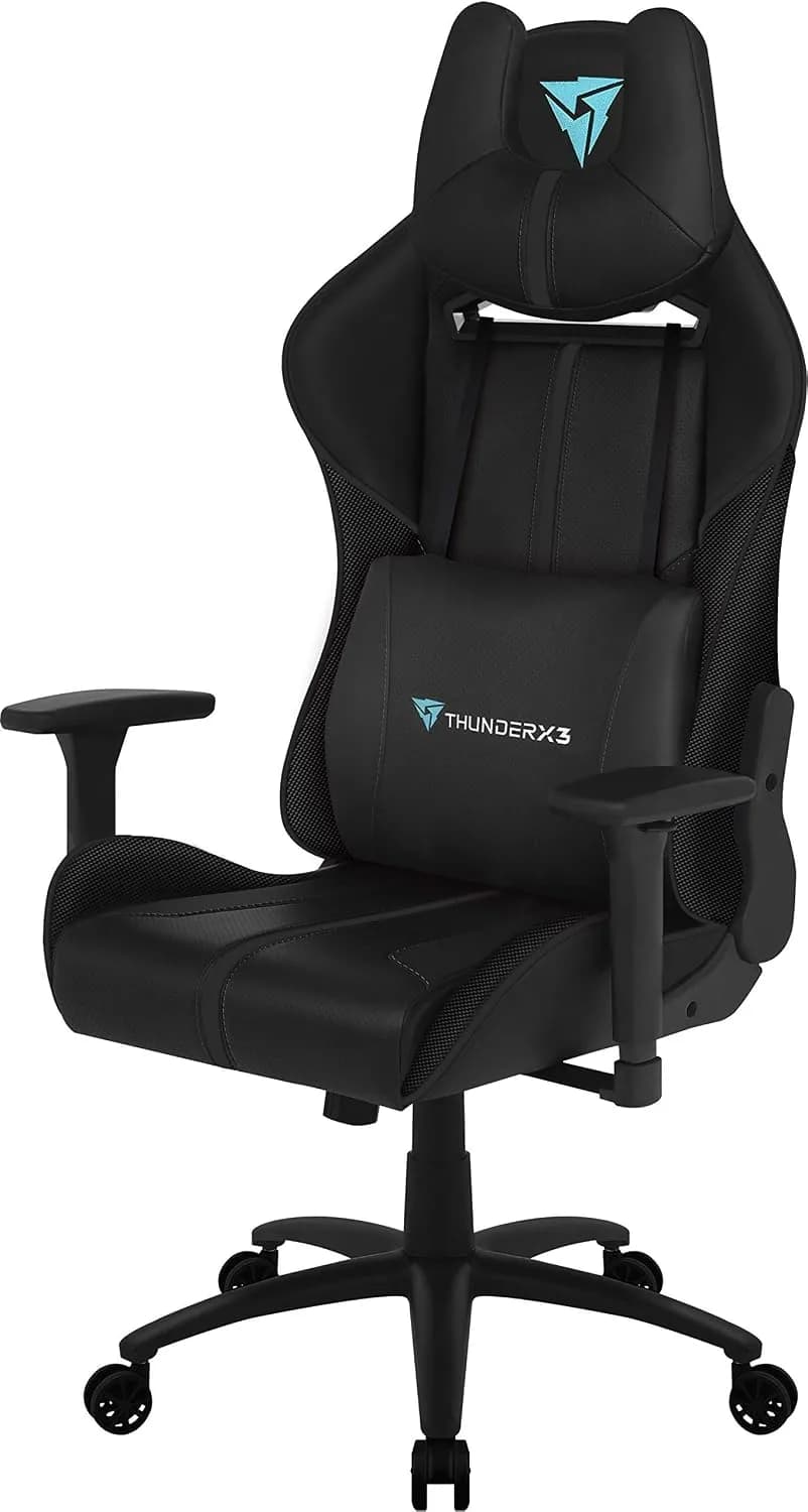 ThunderX3 BC5 - Fauteuil de jeu inclinable, coussin lombaire et cervical, AIR Tech, noir