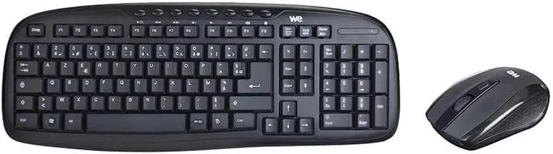 Bundle Clavier + Souris sans Fil WE 1600 DPI / 8 Touches multimédias 2.4 GHz/Plug & Play/Portée 8m Fonction Sommeil