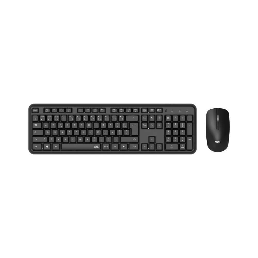 WE Pack clavier et souris sans fil 2,4 GHz et Bluetooth multi-appareils AZERTY noir
