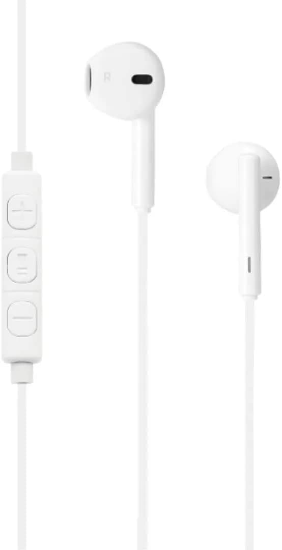 Ecouteurs WE avec connecteur Lightning de Couleur Blanche. Câble 1,20, Microphone intégré, télécommande intégré au câble