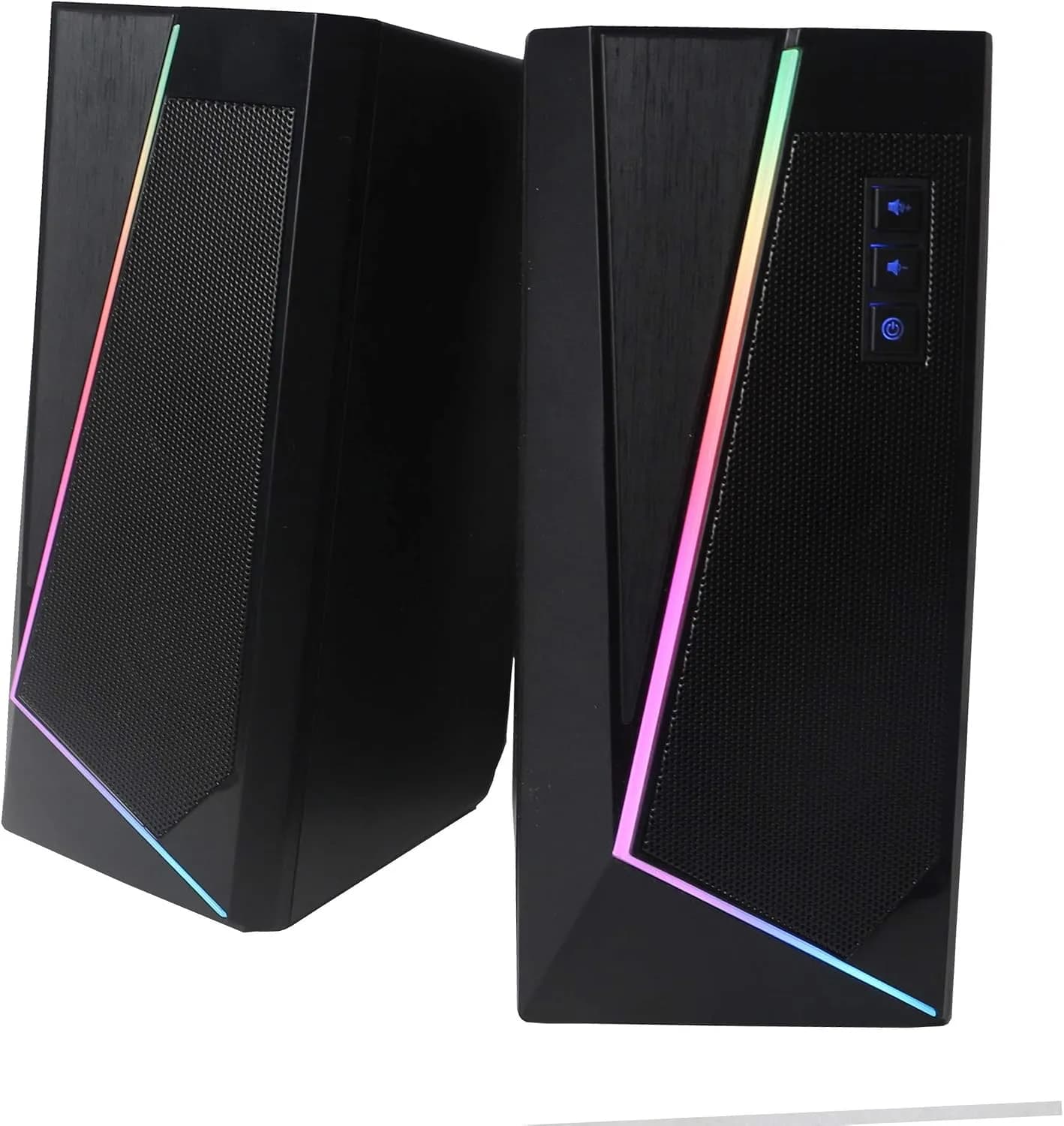 WE Enceinte PC 2.0 2 x 3W RMS Connexion Bluetooth, LED RGB Port USB, Jack stéréo 3.5 mm Interrupteur on/Off