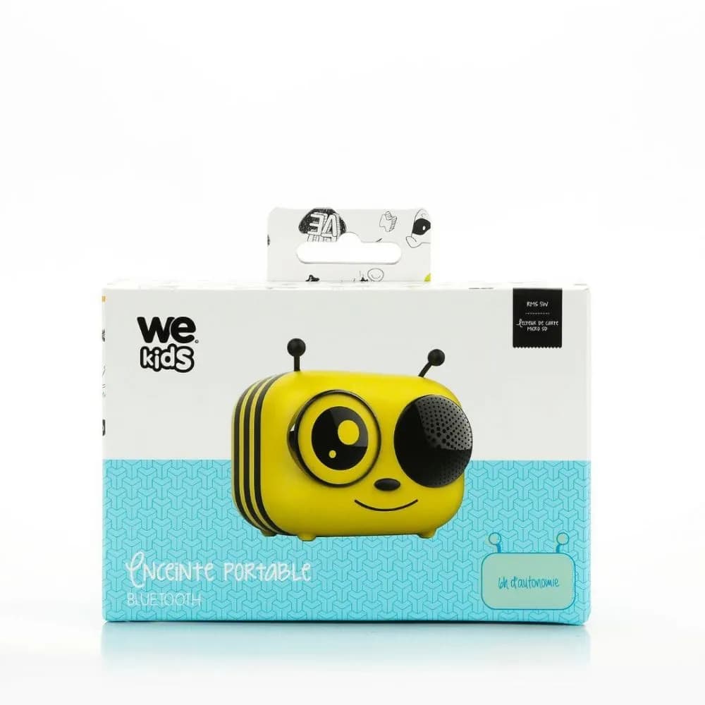 WE WeKids Abeille - Enceinte Bluetooth 5 W RMS, Bluetooth 5.0, micro SD, batterie 1200 mAh