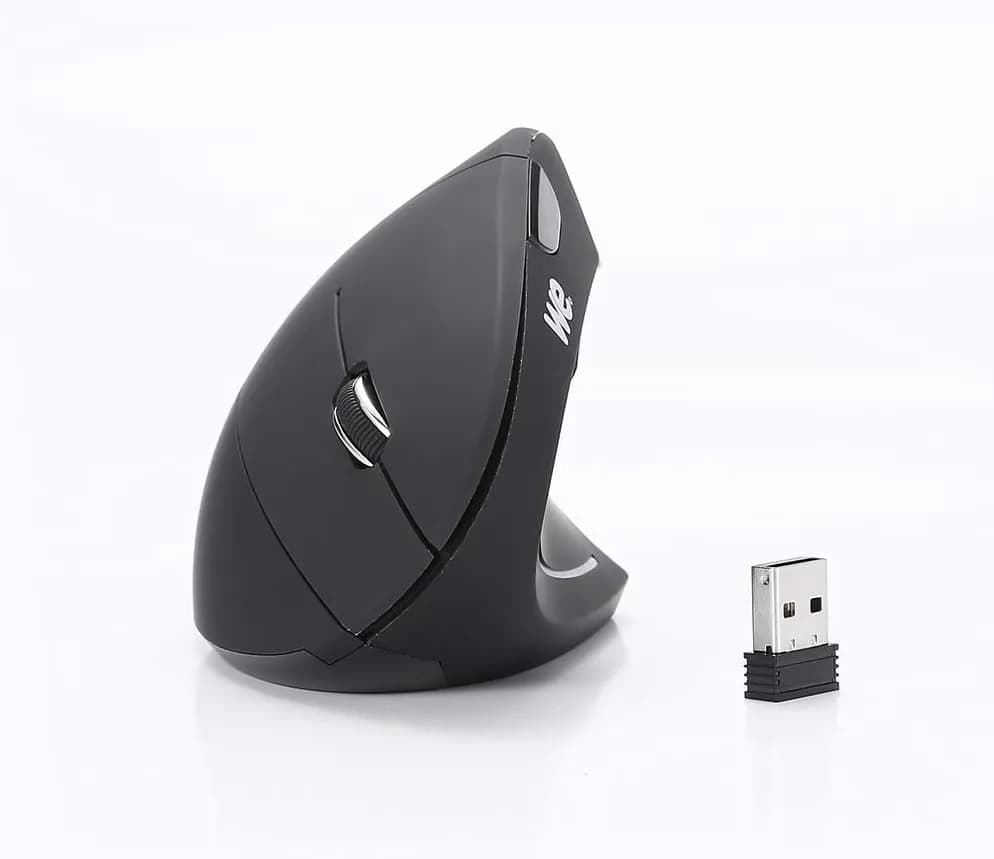 WE Souris Verticale sans Fil Droitier 5 Boutons, 2.4GHz Rechargeable Souris Ergonomique, Mouse Verticale Droitier DPI Réglable - Porté 10M Prévention du Syndrome de la Souris - Noir