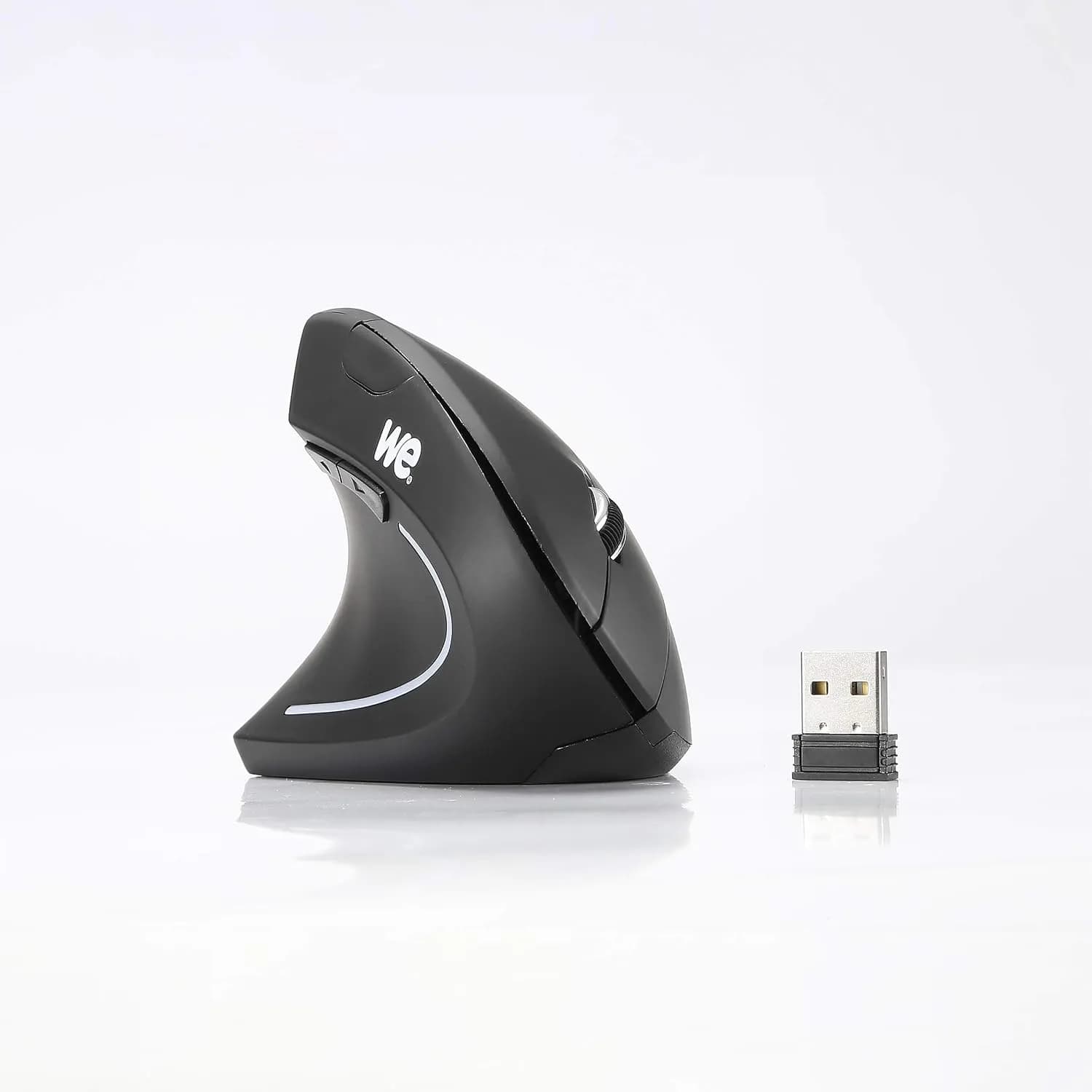 WE Souris Verticale sans Fil Gaucher 5 Boutons, 2.4GHz Rechargeable Souris Ergonomique, Mouse Verticale Droitier DPI Réglable - Porté 10M Prévention du Syndrome de la Souris - Noir