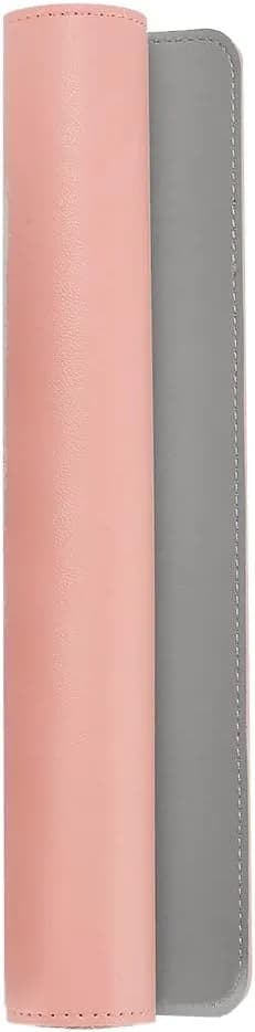 Tapis de Souris XXL en PU réversible, Rose et Gris.