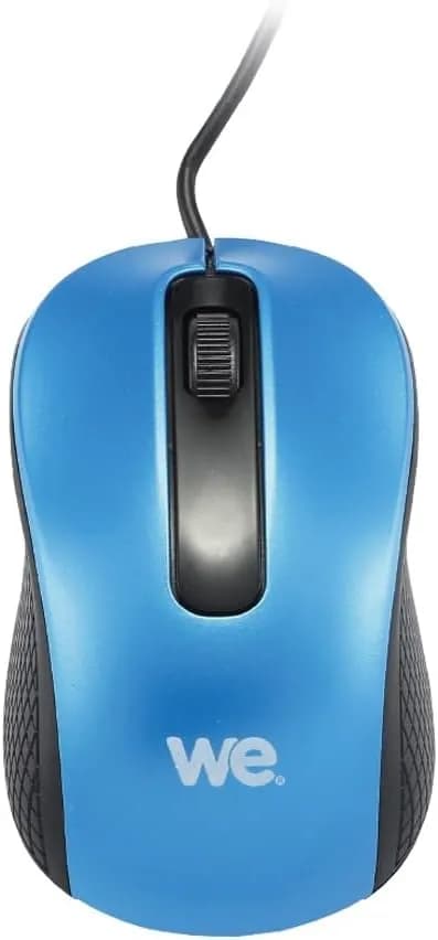 WE Souris Filaire Métallique 1200 DPI Connexion USB - Ultra-Léger Ambidextre - Compatible avec PC/Mac - Bleu