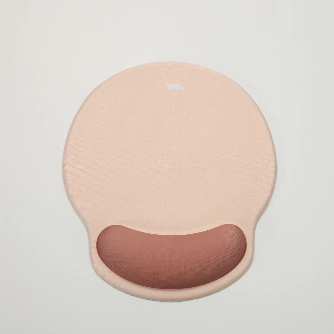 WE POP Tapis de souris bi-color beige avec repose-poignet marron