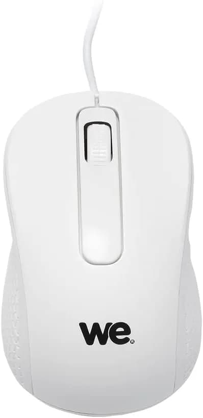 WE Souris Filaire 1200 DPI Connexion USB - Ultra-Léger Ambidextre - Compatible avec PC/Mac - Blanc