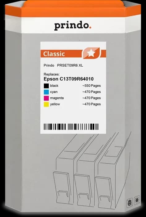 Prindo Classic XL Multipack compatible avec Epson 503 XL - Noir/Cyan/Magenta/Jaune - 1 960 pages - PRSET09R6