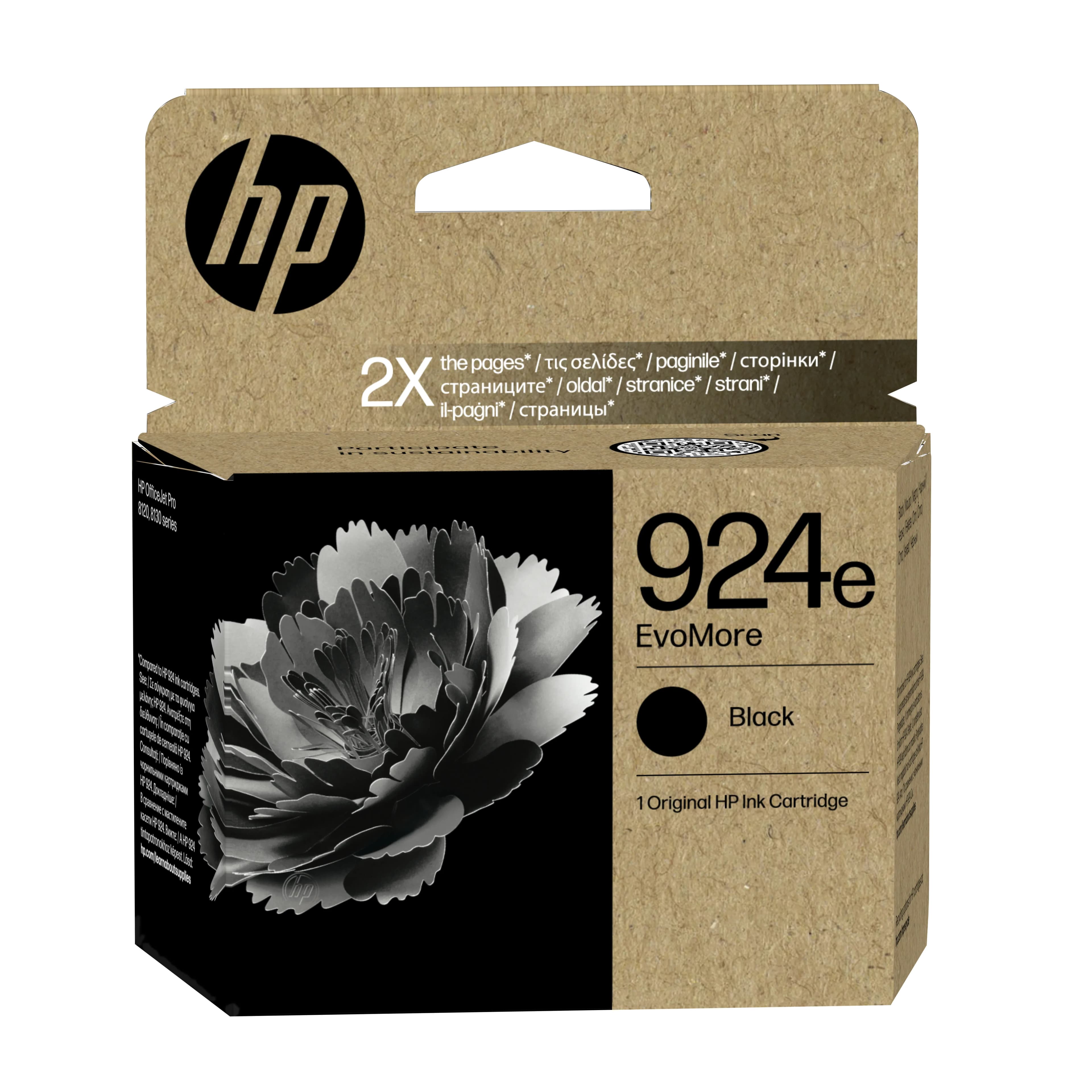HP 924e Cartouche d’encre authentique Noir EvoMore