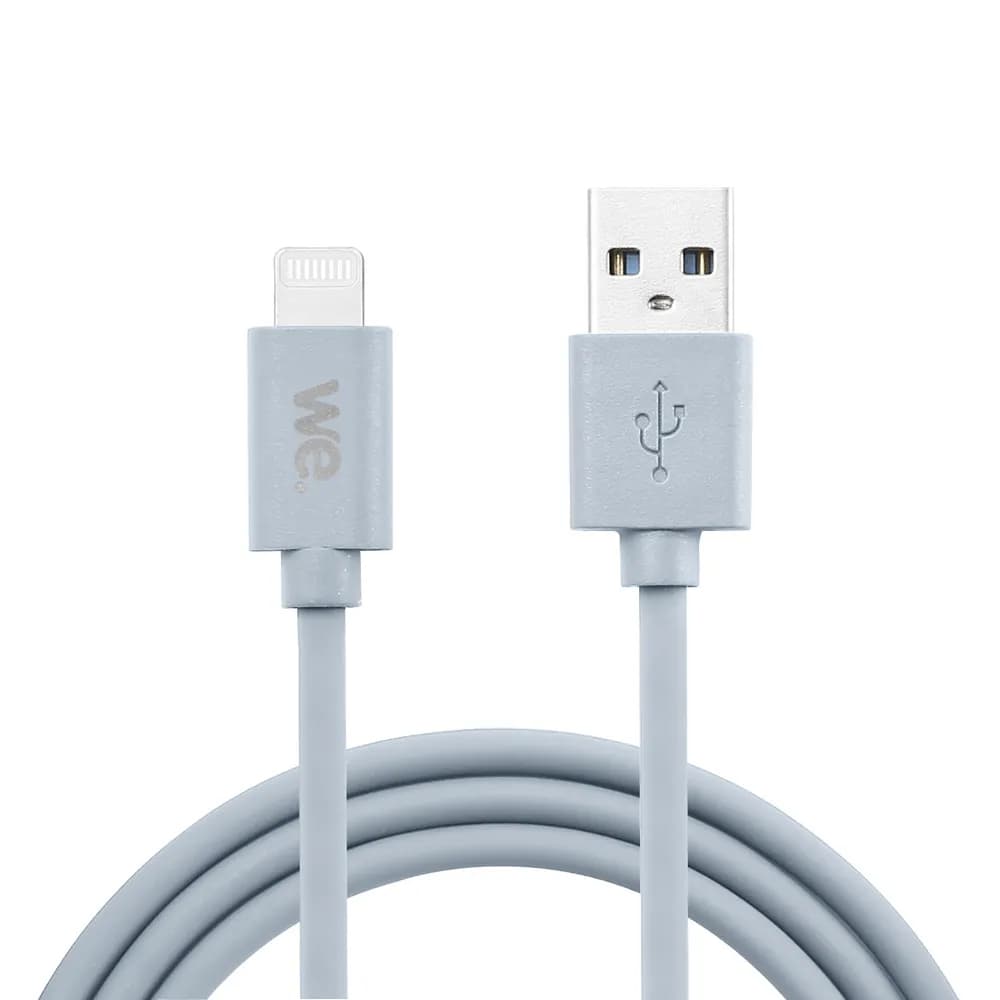 WE Câble USB vers Lightning en silicone, 1 mètre, certifié MFi, bleu