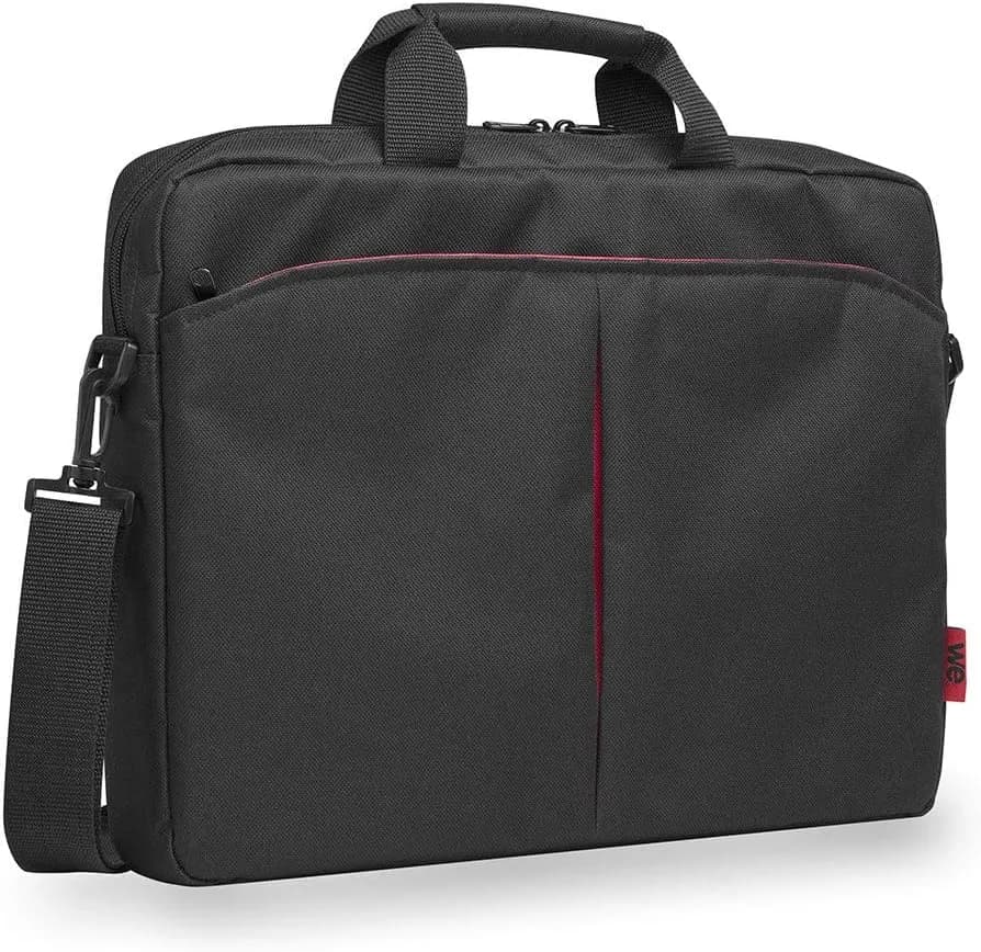 WE Sacoche pour Ordinateur Portable 15.6 Pouces Sac à Bandoulière Unisexe Homme Femme Confortable Mallette Multi-Compartiment avec Poche Extérieur – Noir et Bleu