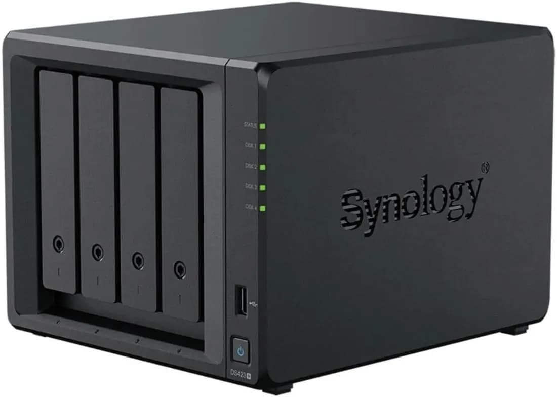 DS423+ BT NAS 4 EMP. 3.5/2.5p 2.0/2.7 GHz QuadCore 64b 2Go 2 LAN GbE USB3 Slot M.2