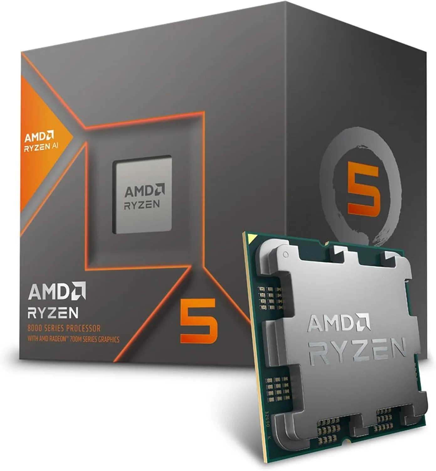 AMD Ryzen 5 8600G Processeur (Radéon Graphique Intégré, Ryzen AI, 6 Coeurs/12 Threads, 65W TDP, Socket AM5, 22Mo Cache, jusqu'à 5,0Ghz Fréquence Boost, avec Ventilateur Wraith Stealth)