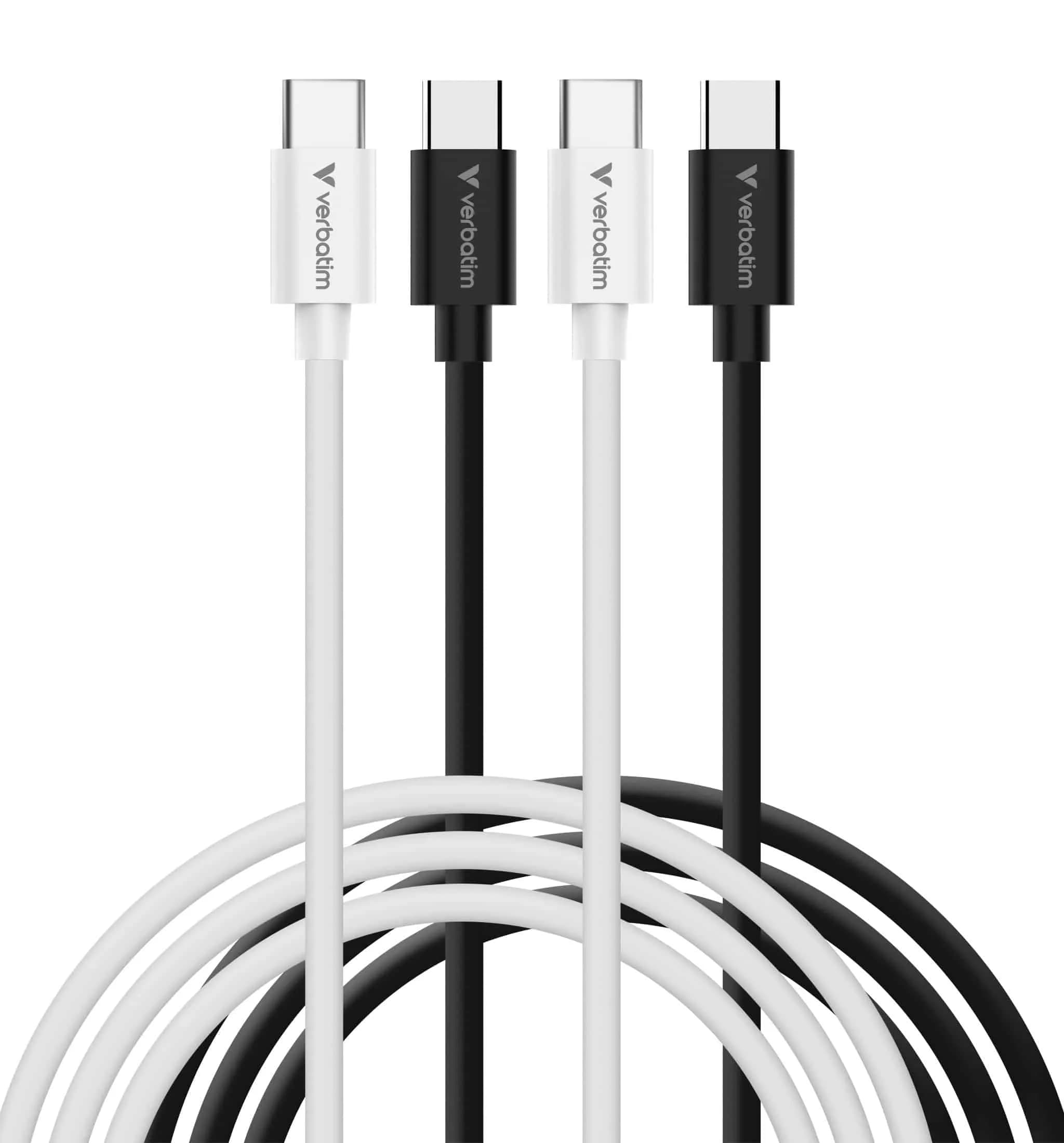 Verbatim 32391 câble USB USB 2.0 1 m USB C 0,48 Gbit/s 60 W Noir, Blanc