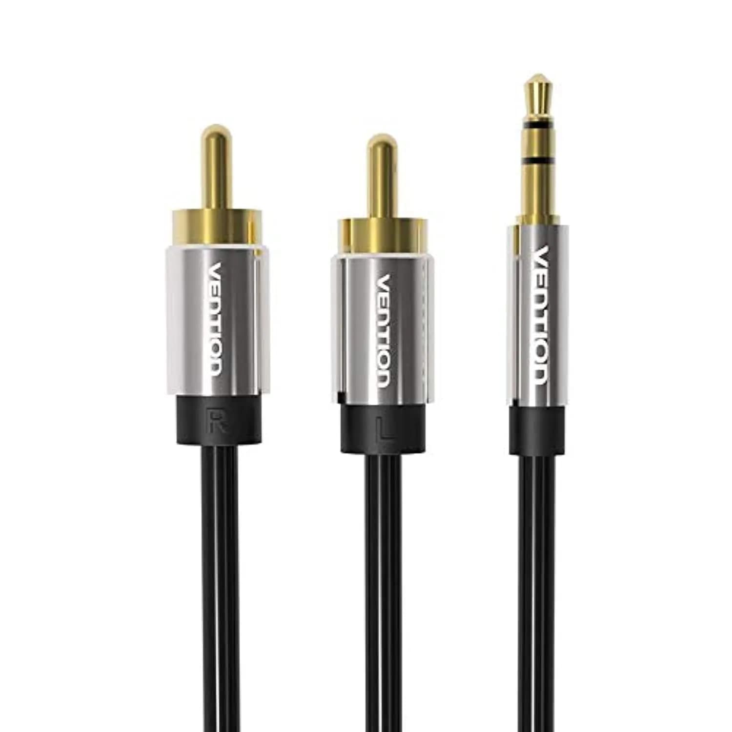 Vention BCFBG Câble audio mâle 3,5 mm vers 2RCA mâle 1,5 m Noir