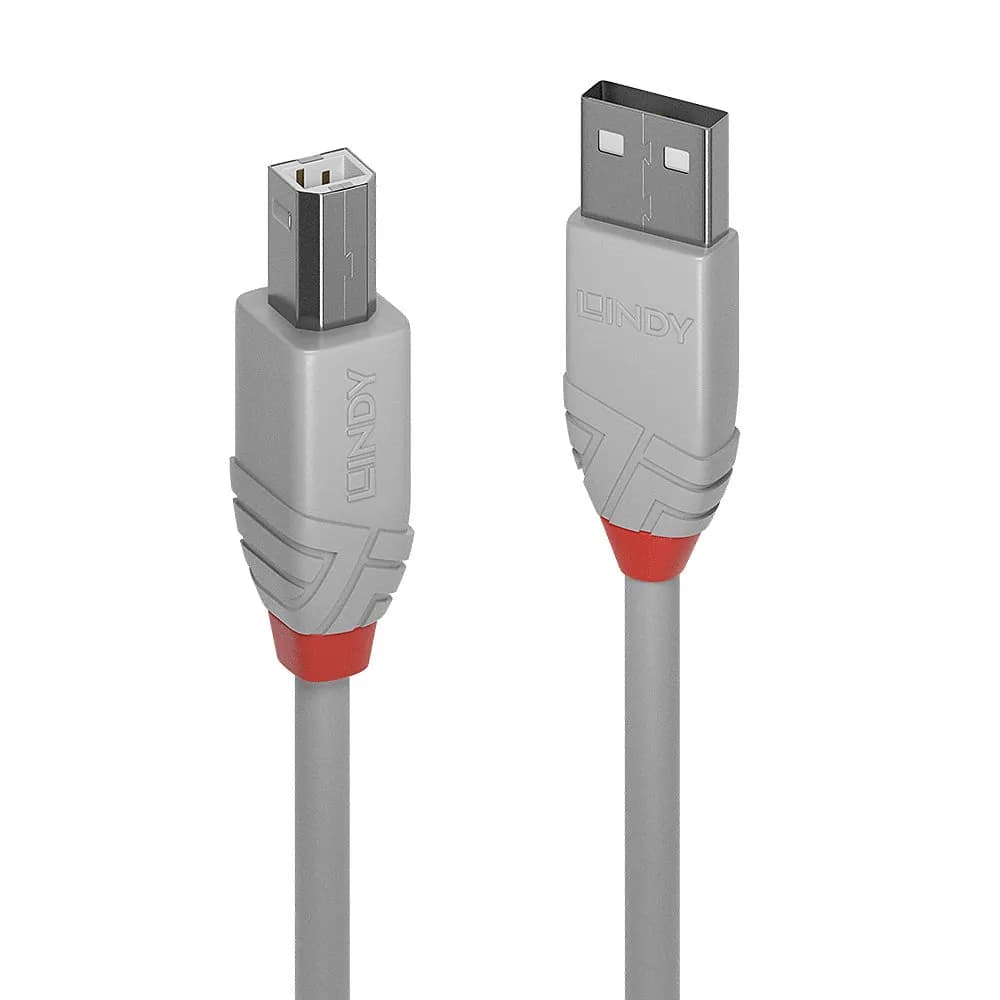 Lindy Câble USB 2.0 type A vers B, Anthra Line, Gris, 2m