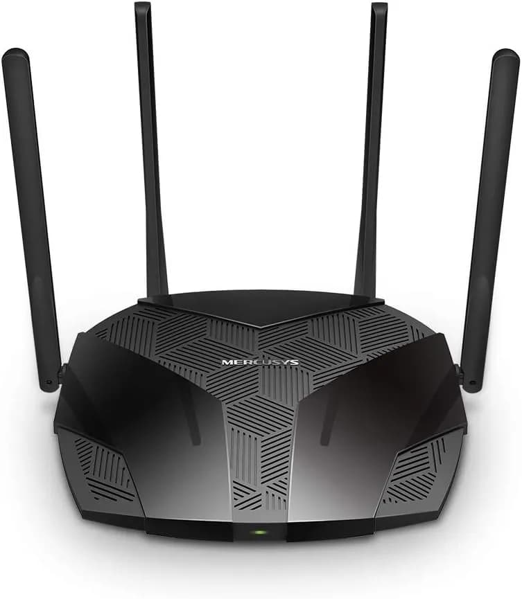 Mercusys Routeur WiFi 6 3000Mbps, Routeur WiFi Bi-Bande, 4 Ports RJ45 Gigabit, 4 antennes 5dBi, MU-MIMO, WPA3, Connexion Intelligente, Contrôle Parental, Technologie BSS Coloring, MR80X