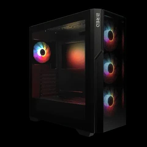 M.RED Raven Black - Boîtier PC Moyen Tour ATX/M-ATX sans alimentation