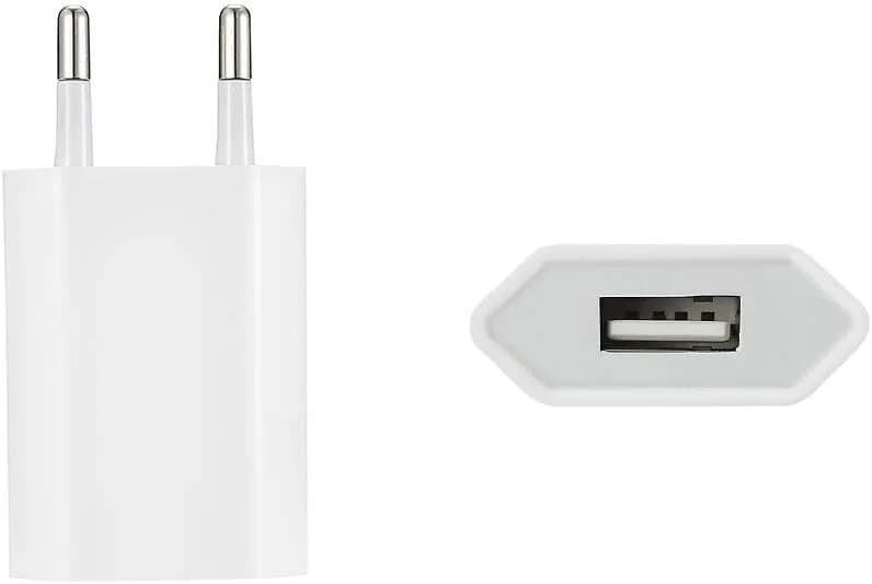 WE Chargeur Adaptateur Secteur USB de 1A pour Smartphone, Tablette, Périphérique WiFi, Consoles de Jeux - Blanc