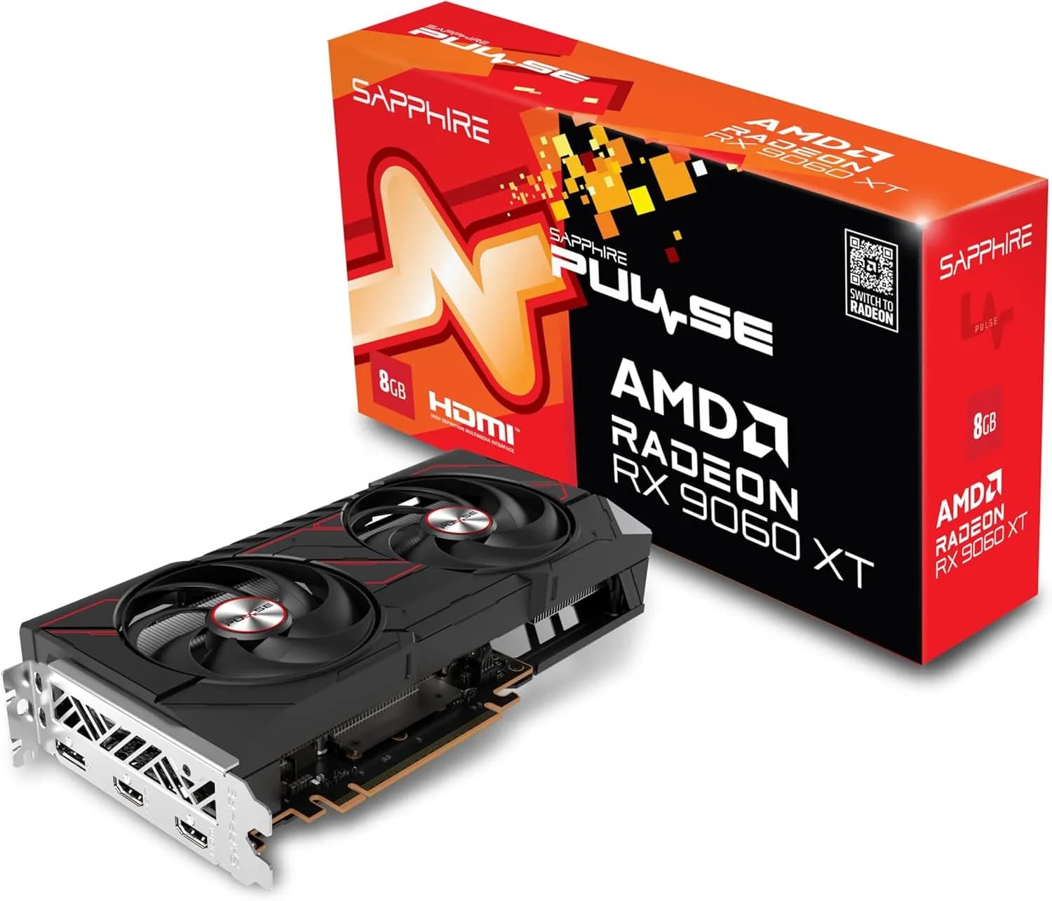 Sapphire Technology Carte Graphique Pulse AMD Radeon RX 9060 XT Gaming OC 8GB Double HDMI-DP