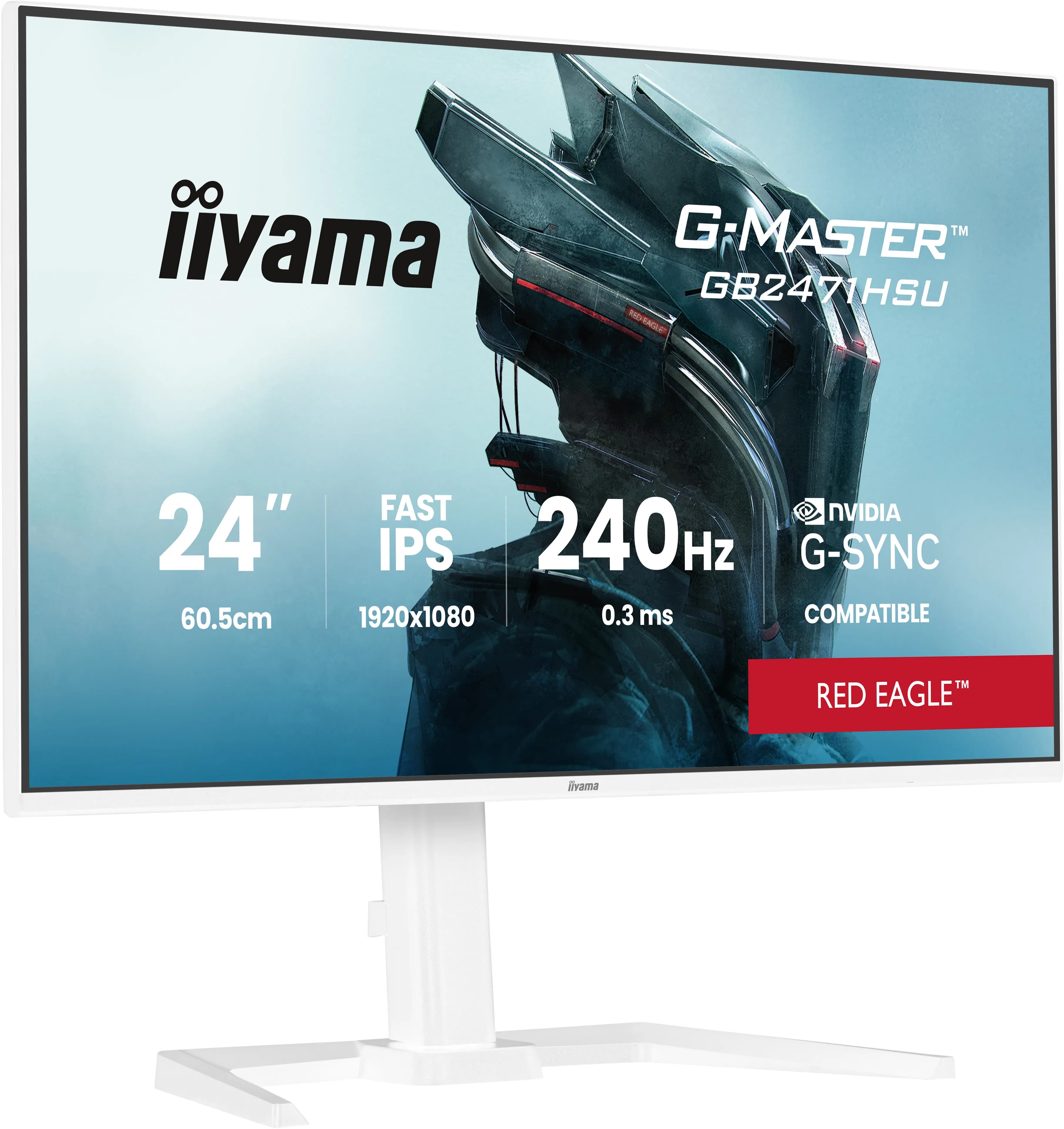 iiyama G-MASTER GB2471HSU-W1 écran plat de PC 60,5 cm (23.8") 1920 x 1080 pixels Full HD LED Blanc