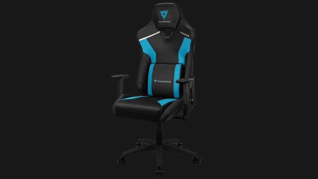 ThunderX3 TC3 Max Fauteuil de Gaming, Faux Leather, Noir/Bleu/Blanc, Unique