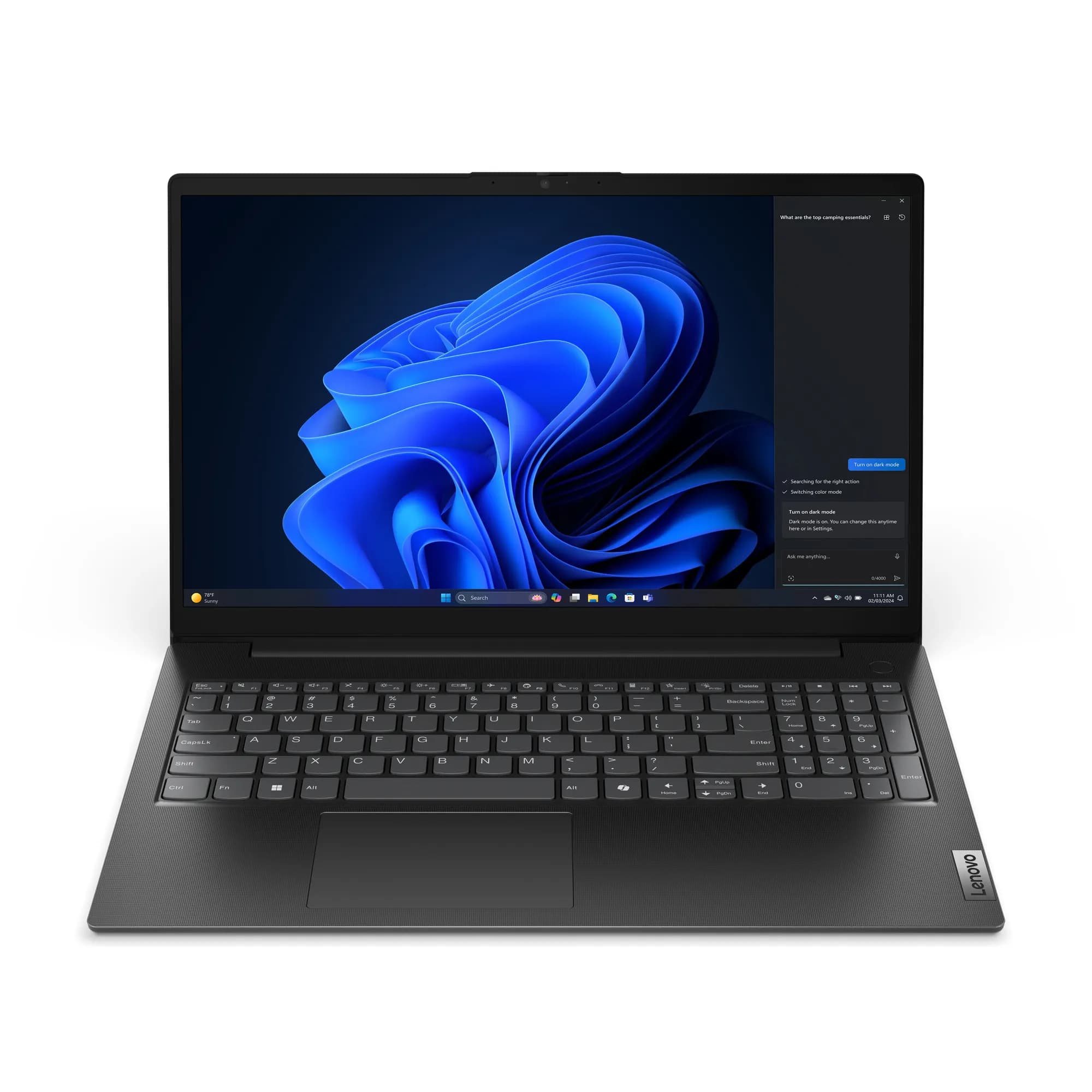 Lenovo V15 G5 IRL Intel® Core™ i3 i3-1315U Ordinateur portable 39,6 cm (15.6") Full HD 8 Go DDR5-SDRAM 256 Go SSD Wi-Fi 6 (802.11ax) Windows 11 Home Noir Français