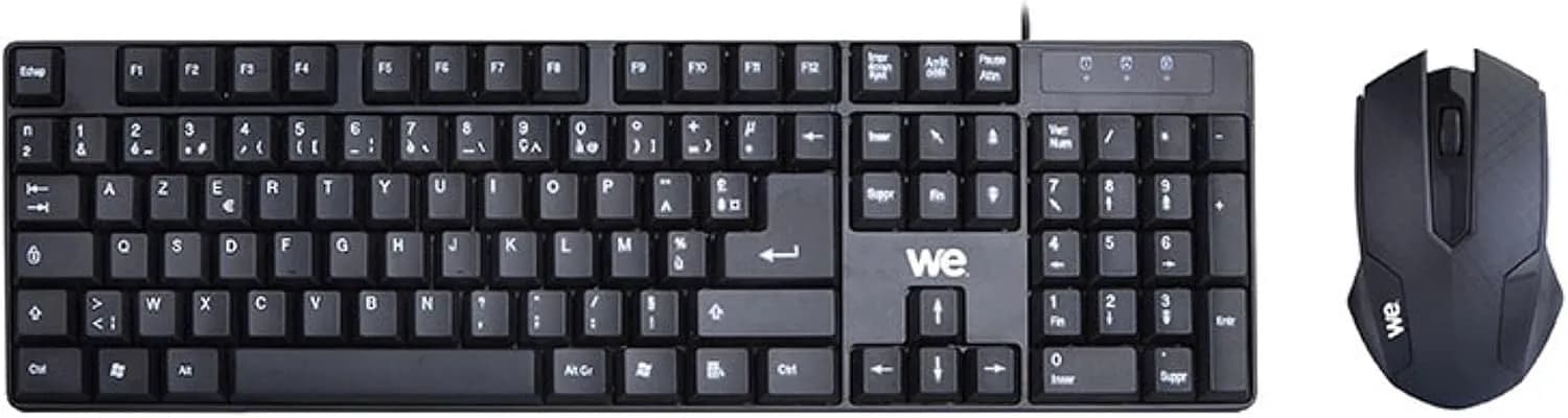 Bundle Clavier + Souris Filaire WE Plug & Play/Compact / 1000 DPI Touches silencieuses /
