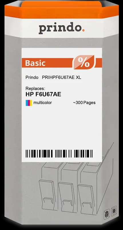 Prindo Basic XL PRIHPF6U67AE – Cartouche d’encre compatible HP 302 XL multicolore