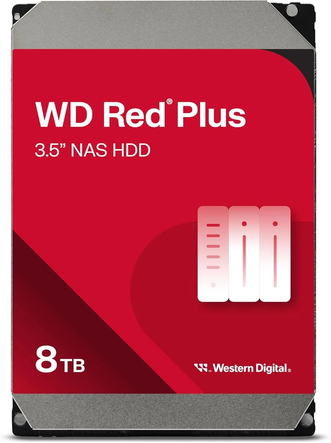 WD Red Plus 8 To NAS Disque Dur Interne 3,5" - 5640 RPM Classe, SATA 6Gb/s, CMR, Cache de 128 Mo