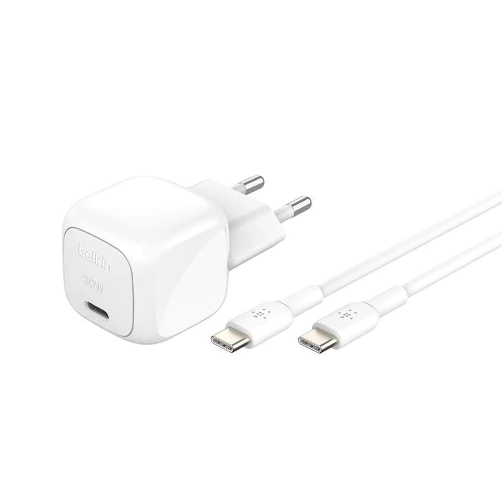Belkin BoostCharge Chargeur secteur USB-C (30 W) + Câble USB-C vers USB-C
